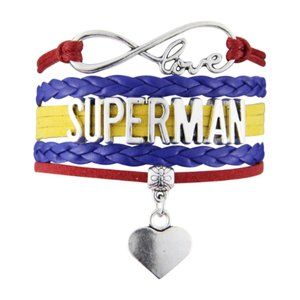 Superman- Infinity Love Bracelet :Heart Charm